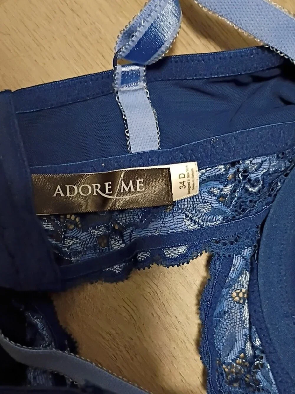 Adore Me Blue Lace Longline Bra